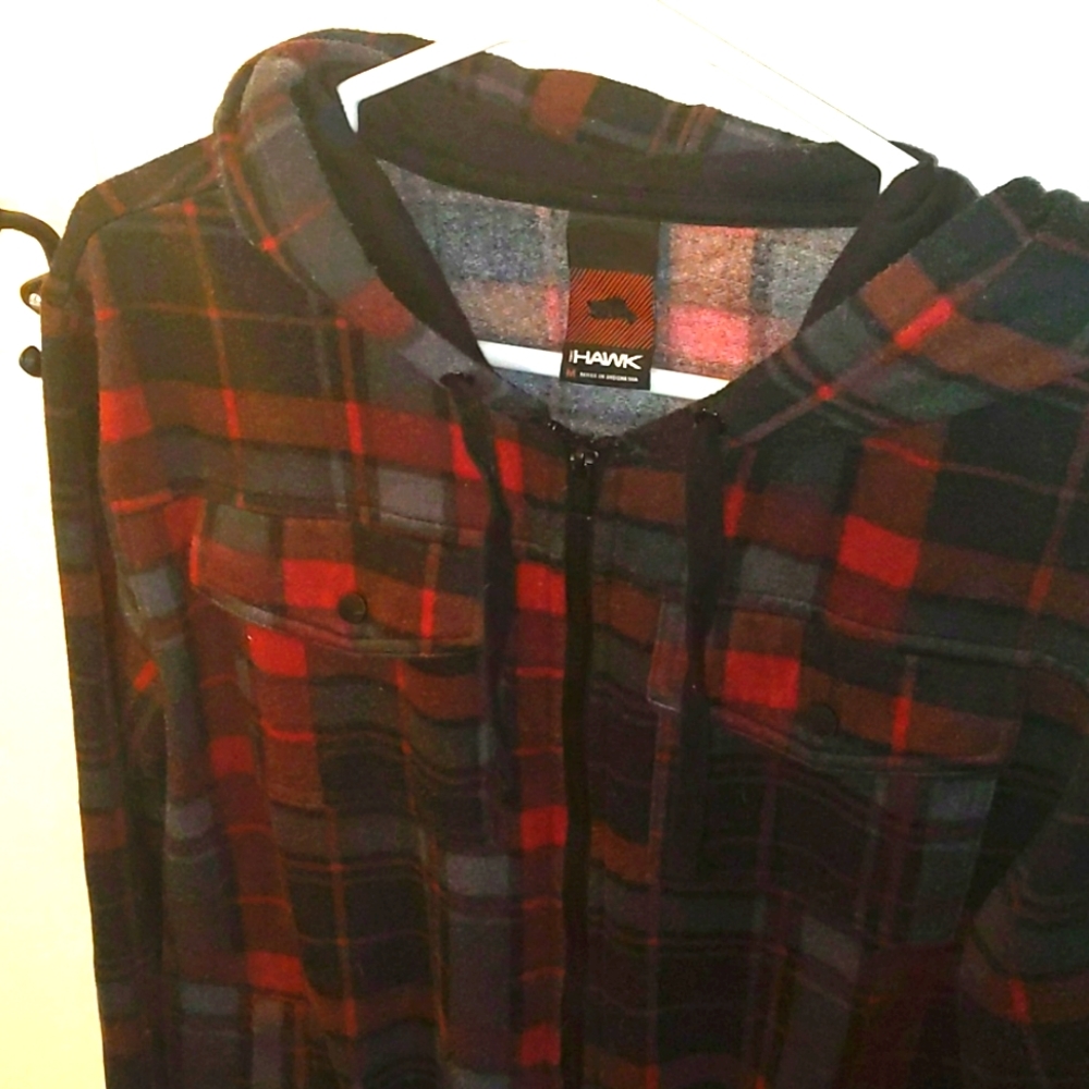 Men's Tony Hawk Flannel Hoodie Medium